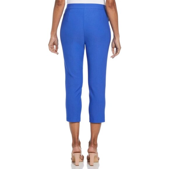 Rafaella Stretch Capri Pants Comfort Pull-on Front Pockets 23" Inseam Blue 14 - Picture 2 of 8